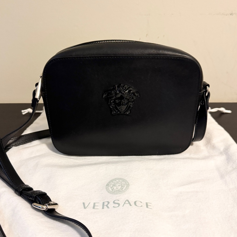 Versace Medusa Camera Crossbody Bag Black
